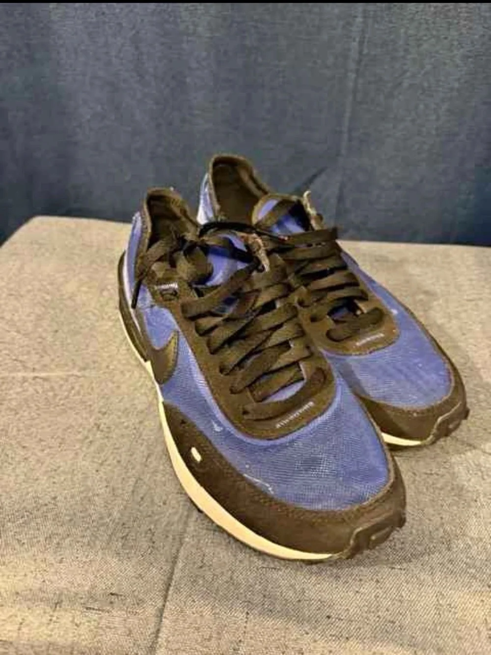 Nike Waffle One Blue and Black Sneakers 6Y
